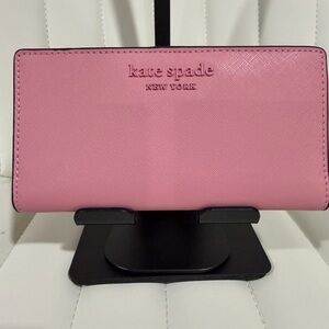 kate spade Pink Bifold Saffiano Wallet